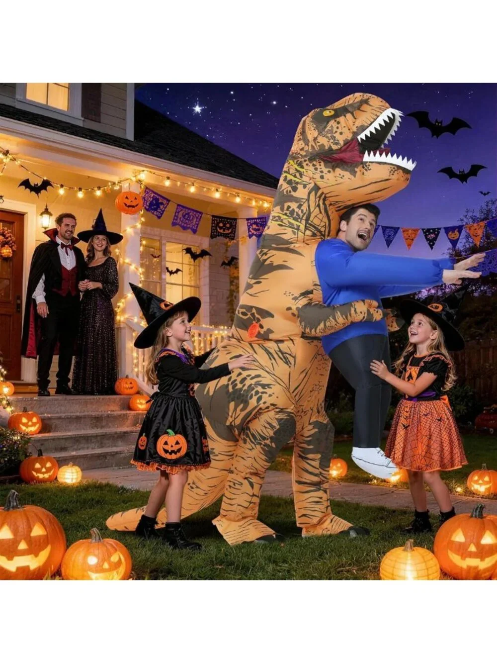 Inflatable Dinosaur Costume for Adults - Fun Blow-Up Halloween Party Outfit